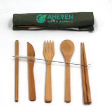 Vajilla portátil reutilizable de la venta caliente del Amazonas fijada con el cuchillo y la paja de la bifurcación de la cuchara